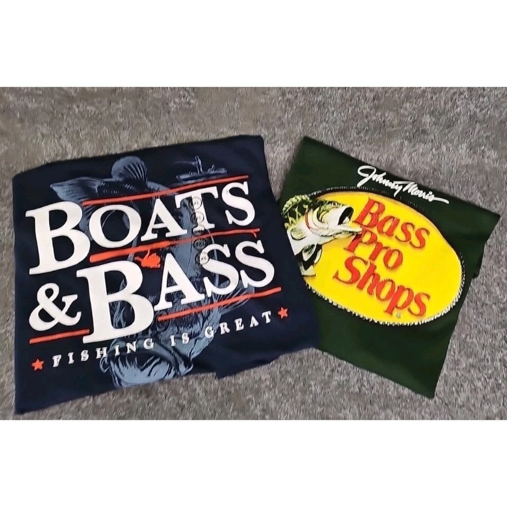 Men's Bass Pro Shops 100% Cotton Tees, Bundle Of 2, Size 3XL, NEW